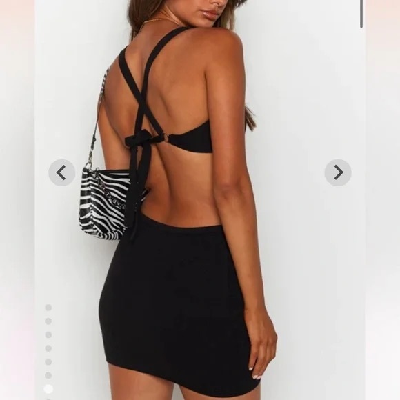 Beginning Boutique US Riviera Cutout Knit Halter Mini Dress - Picture 2 of 7